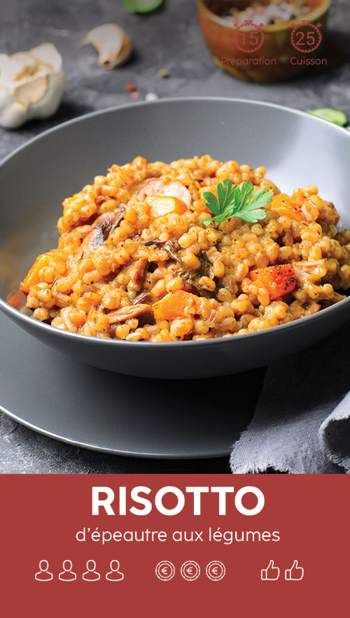 Risotto d'épeautre aux légumes