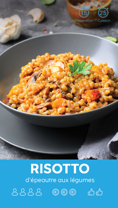 Risotto d'épeautre aux légumes